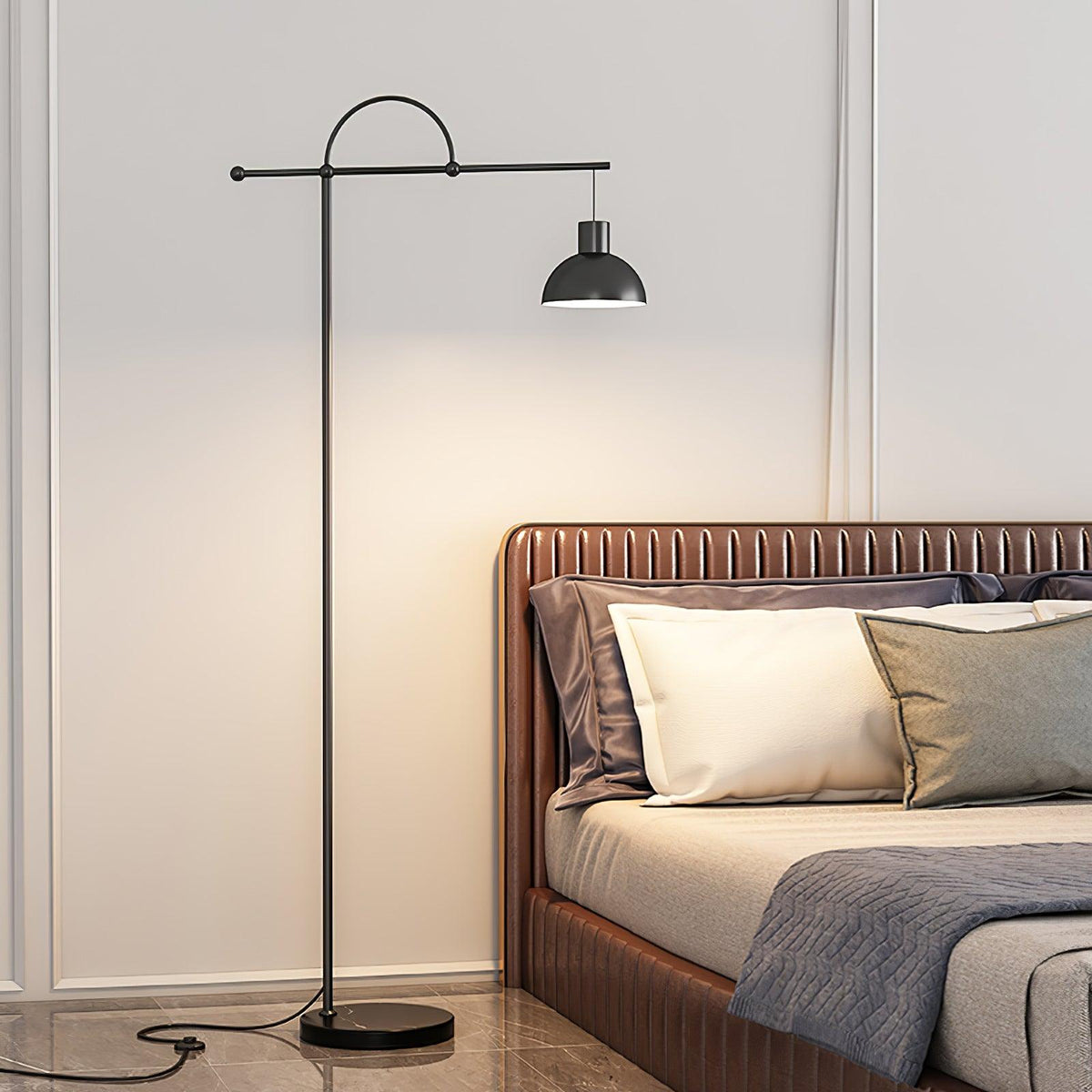 Usilil Art Deco messing vloerlamp