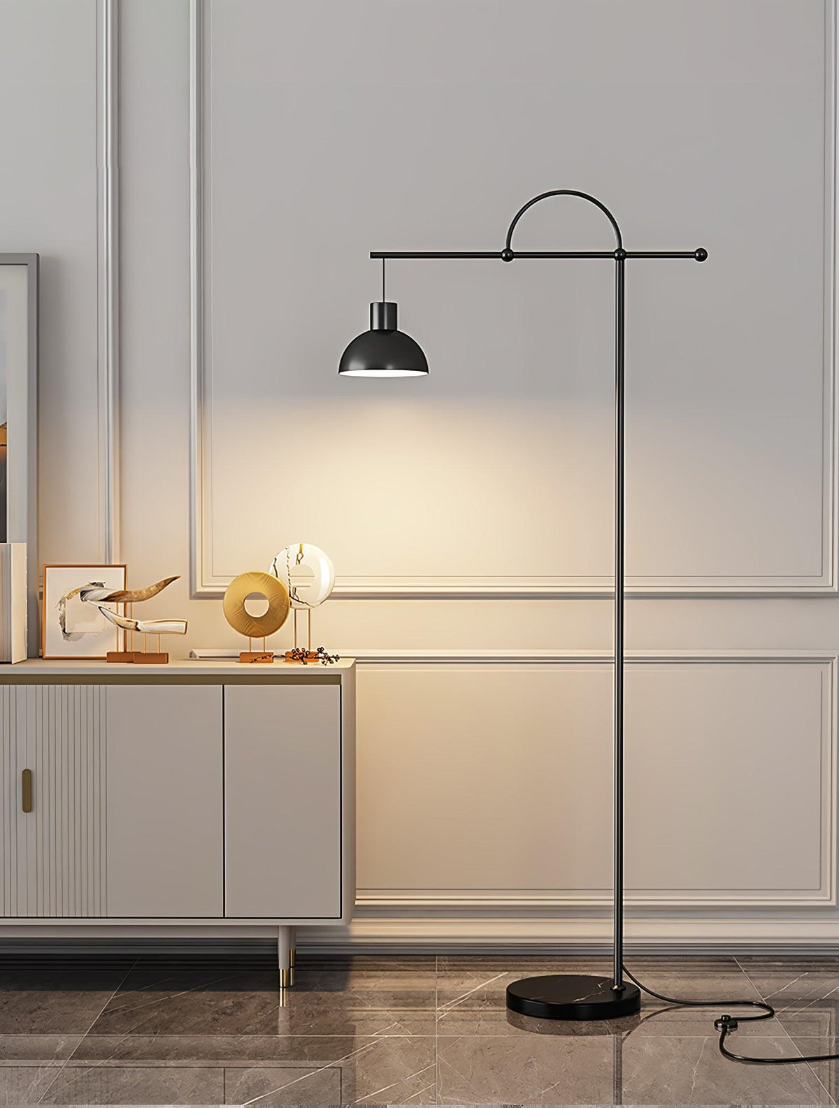 Usilil Art Deco messing vloerlamp