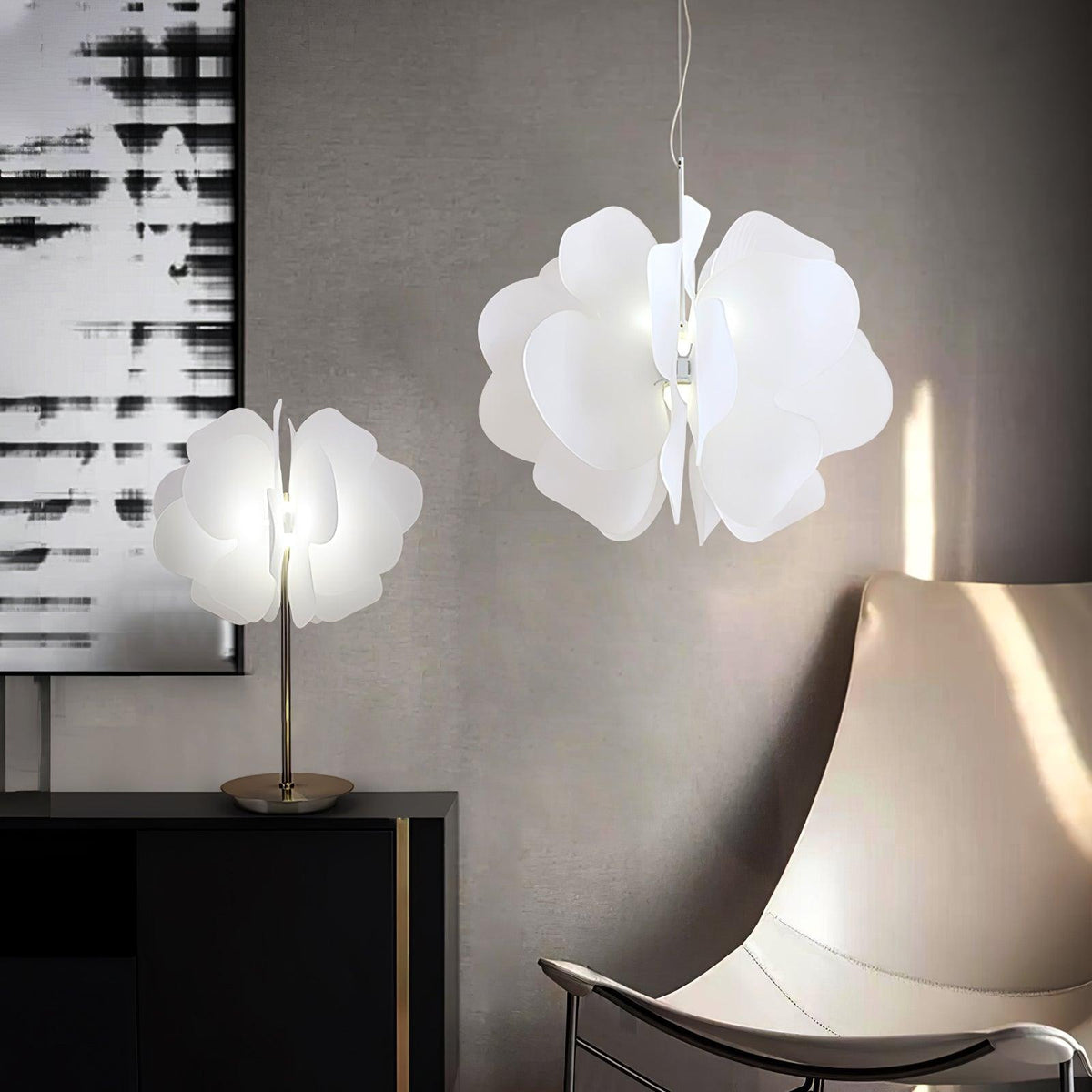 Orelisiella hanglamp plastic bloemmotief