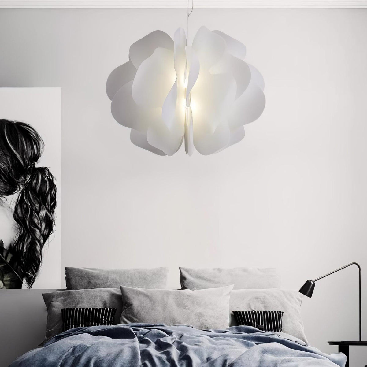 Orelisiella hanglamp plastic bloemmotief