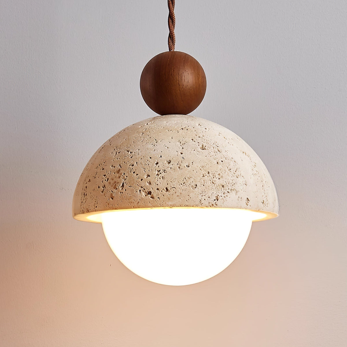 Bexn hanglamp van geel travertin