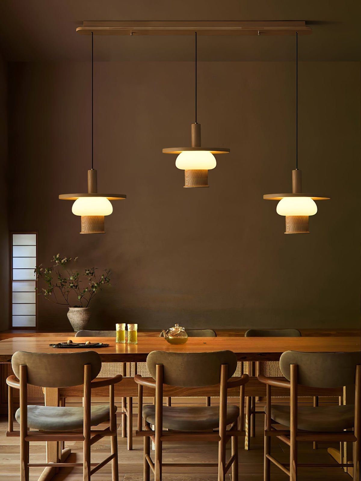 Zephaan Traditionele Kunst Klassieke Houten hanglamp van glas