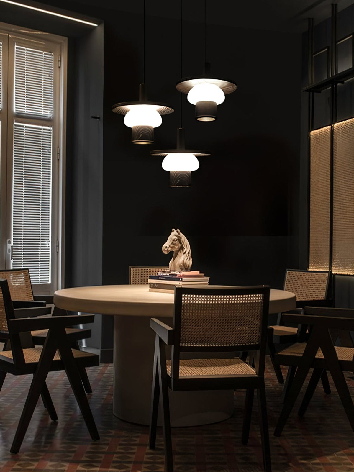 Zephaan Traditionele Kunst Klassieke Houten hanglamp van glas