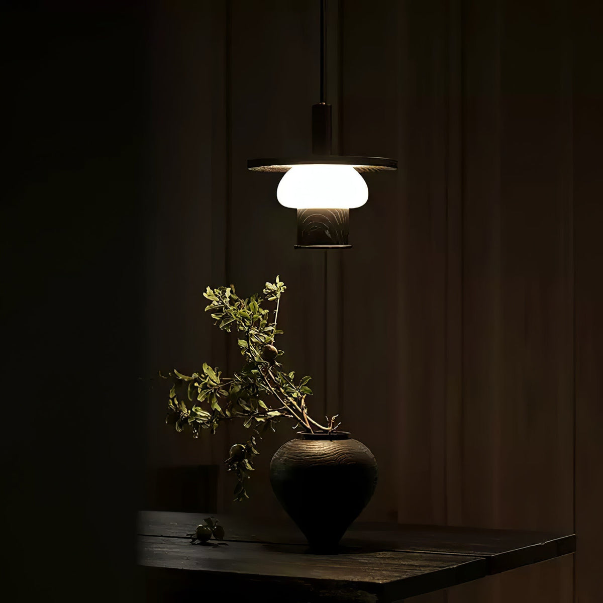 Zephaan Traditionele Kunst Klassieke Houten hanglamp van glas