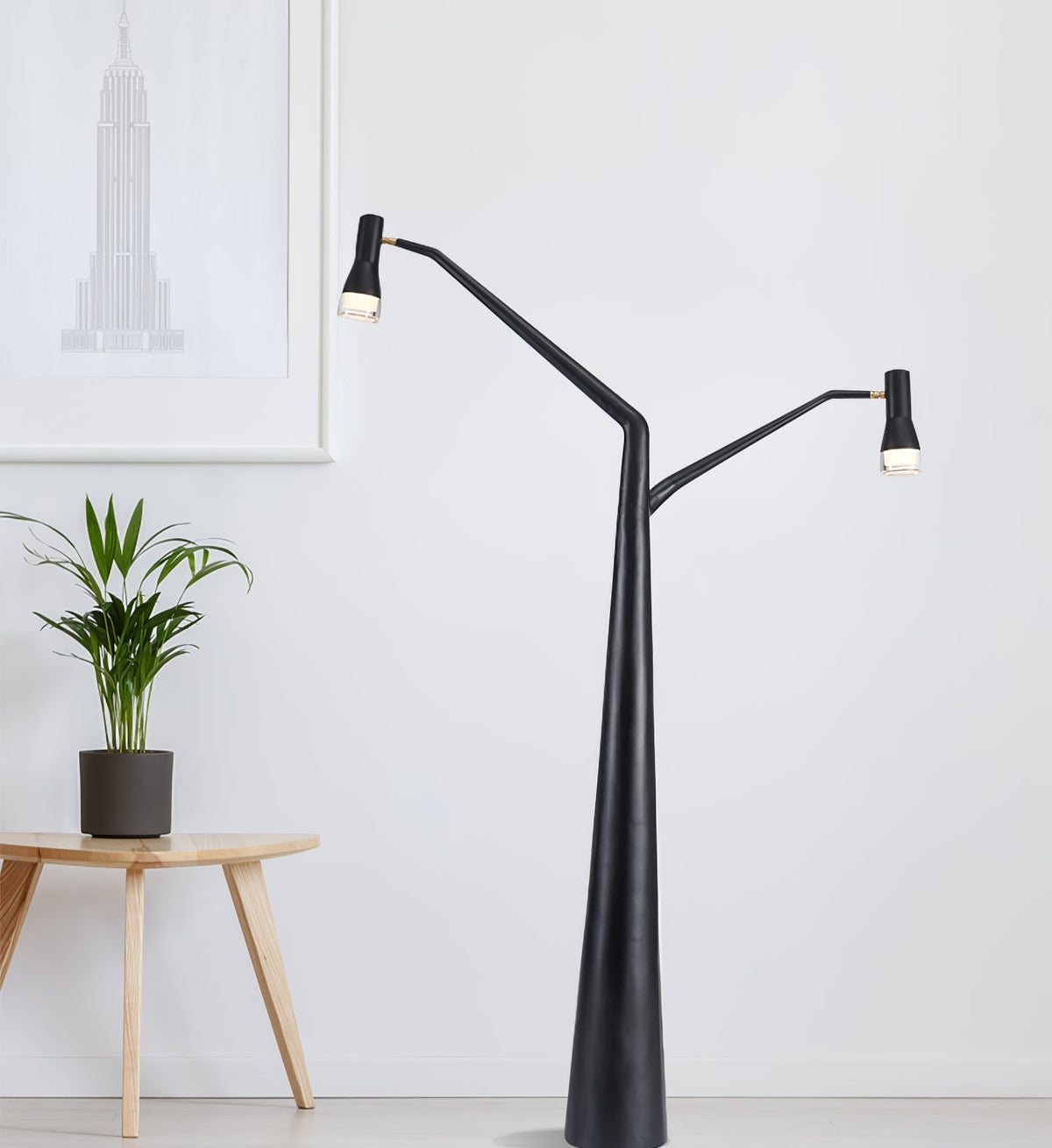 Lylirarae vloerlamp in zwart, takkenstijl