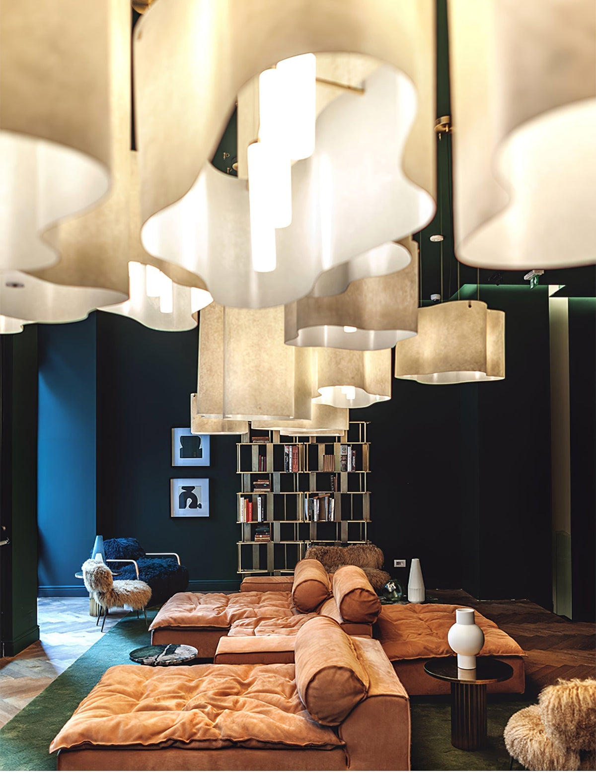 Evelan hanglamp met moderne kunstmatige wolkenvorm