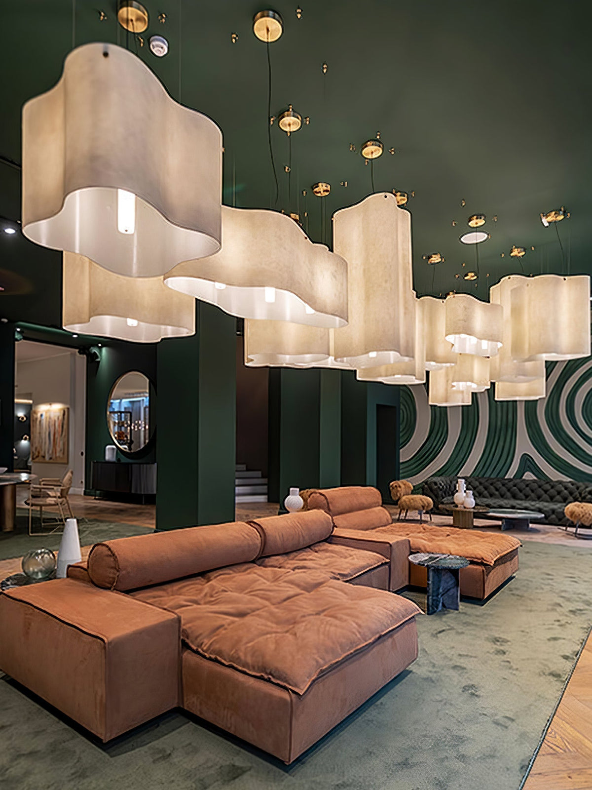 Evelan hanglamp met moderne kunstmatige wolkenvorm