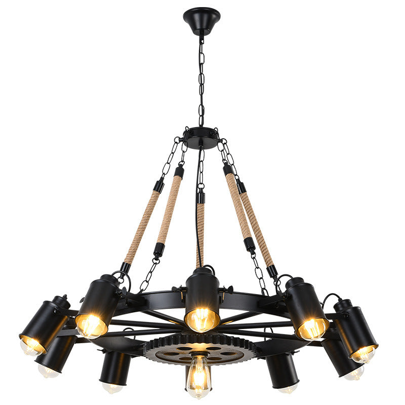Epoch Industriële LED Hanglampen Zwart Metaal/Touw Café/Bar