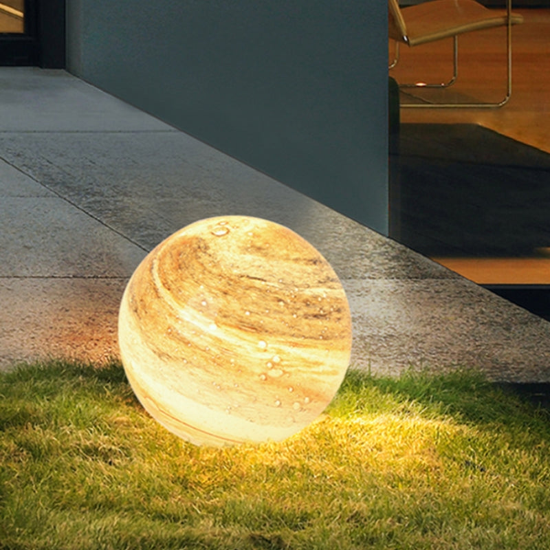 Elif Modern Bol LED Buitenlamp Blauw Metaal Acryl Hal Tuin Buiten