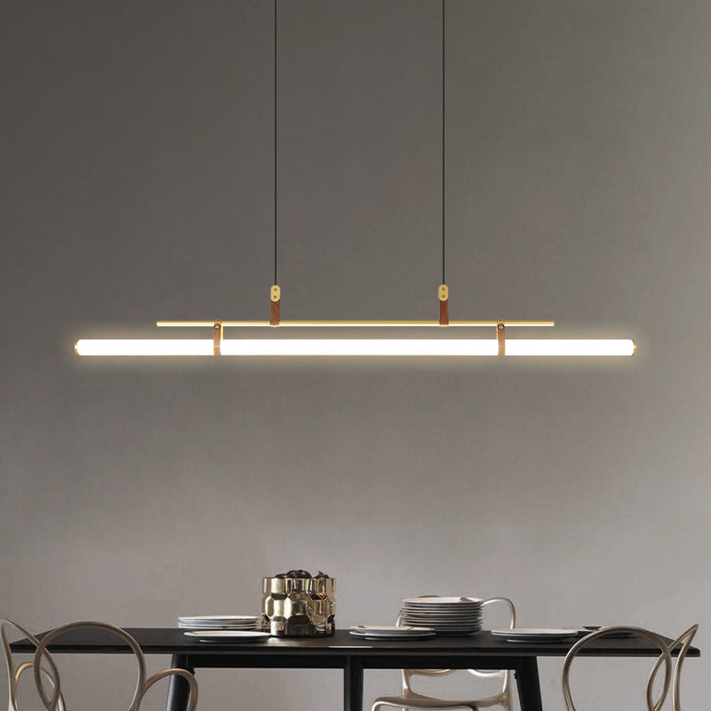 Edge Modern Linear Metal Pendant Light,Black/Gold