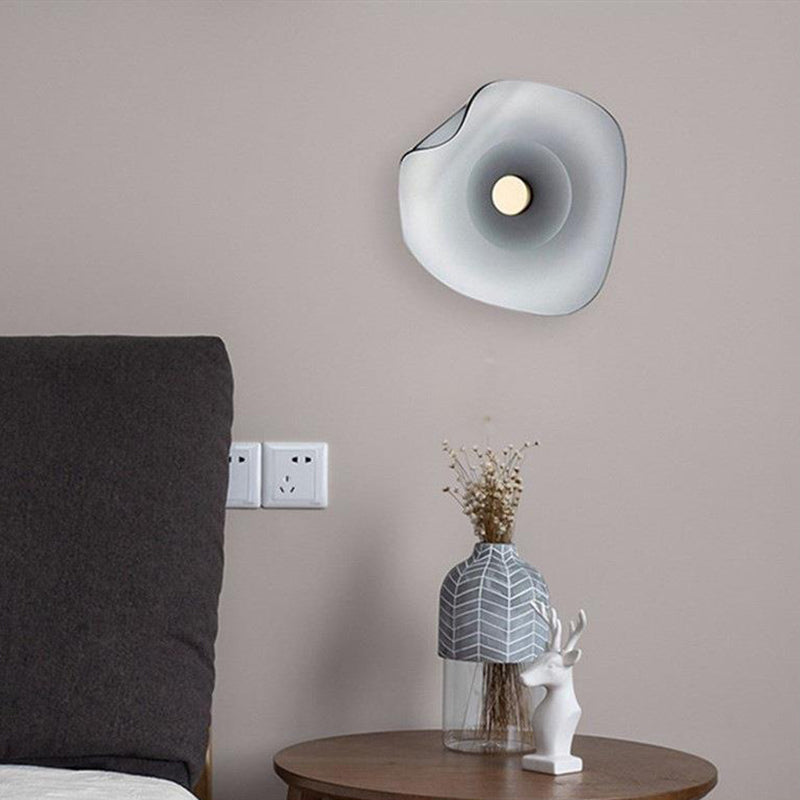 Veta Moderne Design Bloem Wandlamp Metalen/Glazen Grijs/Blauw Woonkamer/Eetkamer