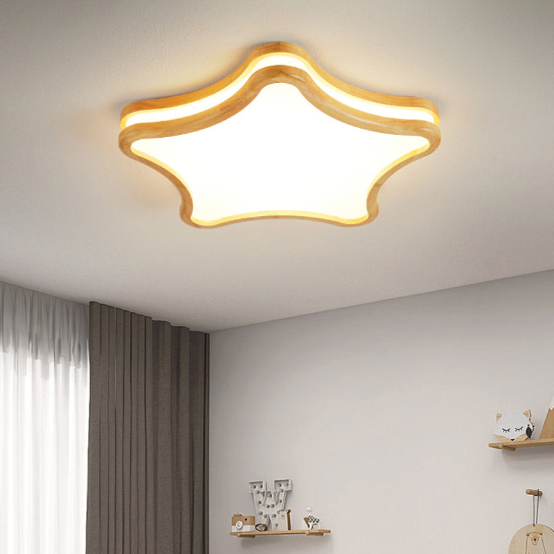 Freja Modern Grote LED Plafondlamp Wit Hout Slaapkamer Woonkamer