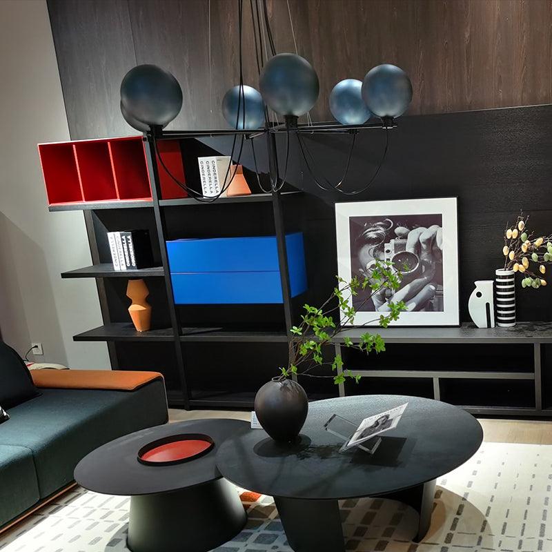 Valentina Scandinavisch Moderne Glazen Bol Kroonluchter Rookgrijs/Blauw Woon/Slaap/Eetkamer