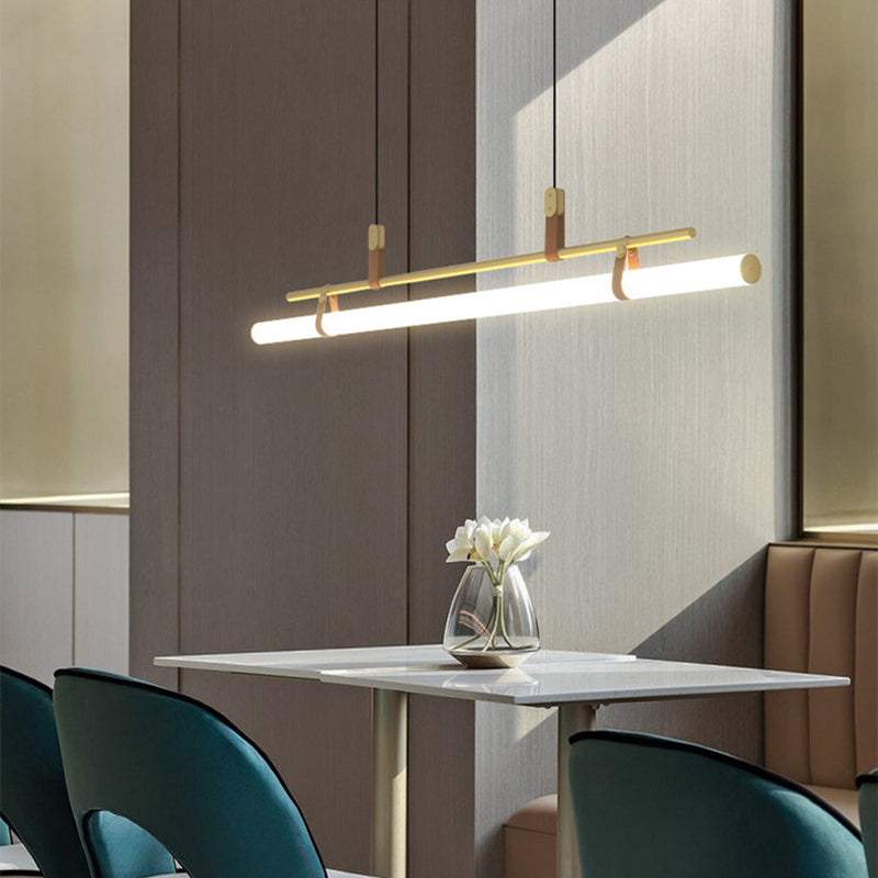 Edge Modern Linear Metal Pendant Light,Black/Gold