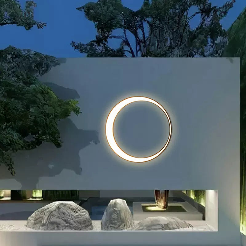 Elif Moderne Ring Maan Buiten Wandlampen Zwart Gang Tuin