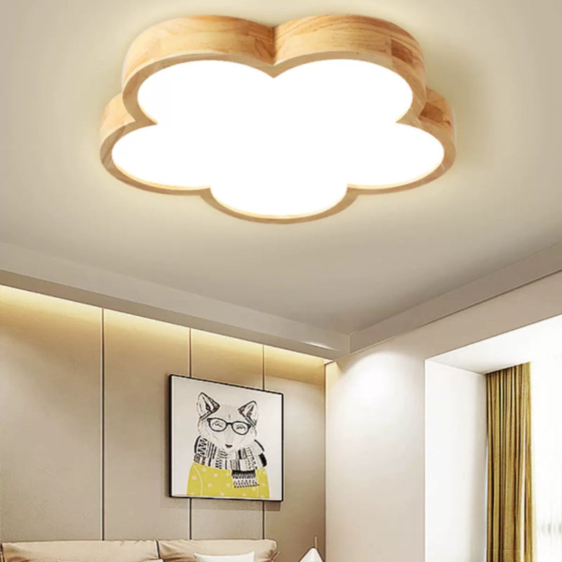Freja Modern Grote LED Plafondlamp Wit Hout Slaapkamer Woonkamer