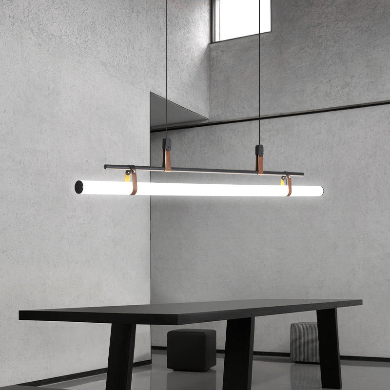 Edge Modern Linear Metal Pendant Light,Black/Gold