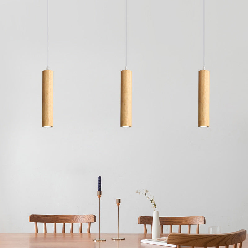 Ozawa Kleine LED Hanglampen Bruin Hout Metaal Slaapkamer Eetkamer