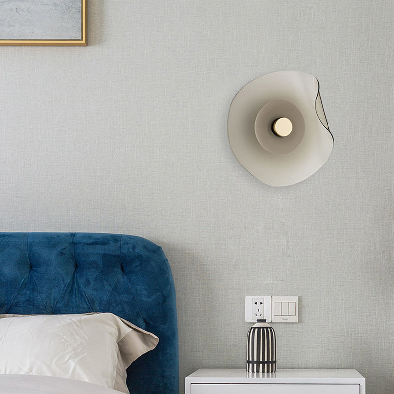 Veta Moderne Design Bloem Wandlamp Metalen/Glazen Grijs/Blauw Woonkamer/Eetkamer