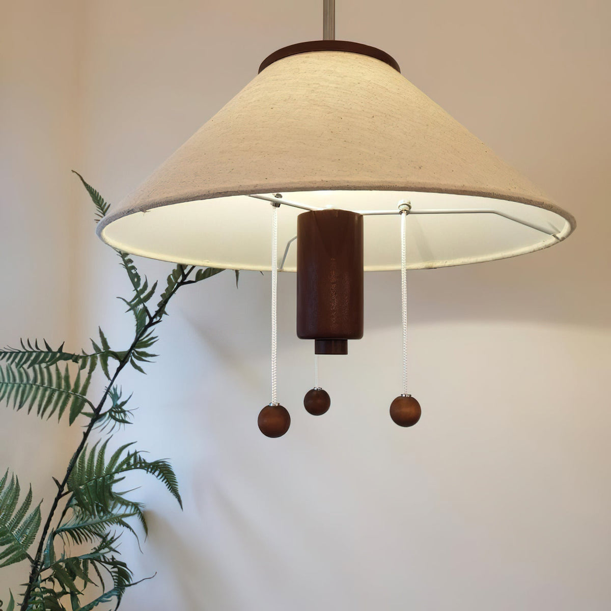 Zathee Noordse kunst Klassiek houten textiel hanglamp