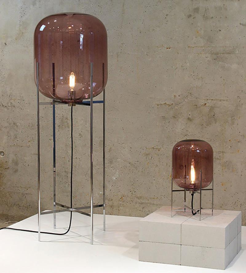 Liorivelia industriële vloerlamp van glas
