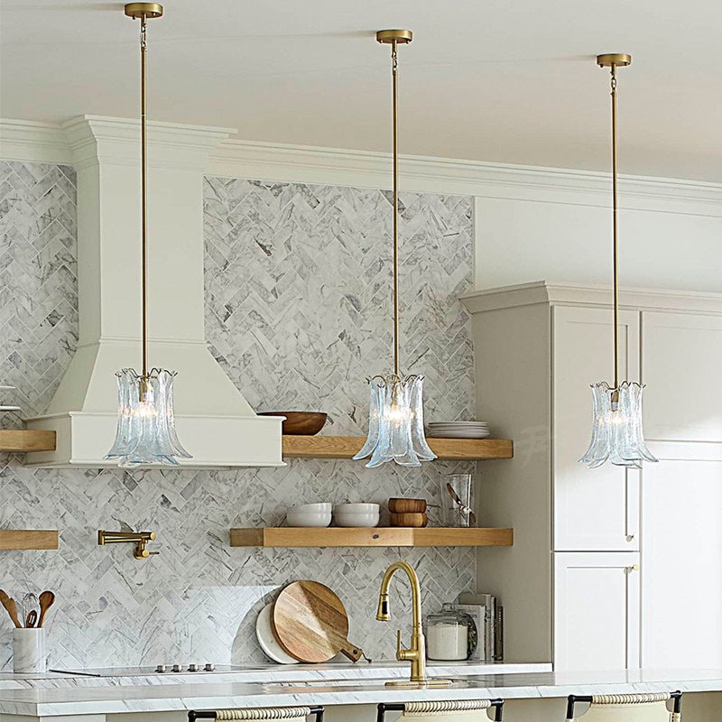 Ottilie hanglamp met bloemblaadjes uit glas