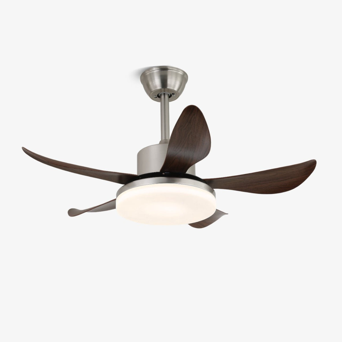 Nerra moderne plafondventilator met verlichting van walnoothout