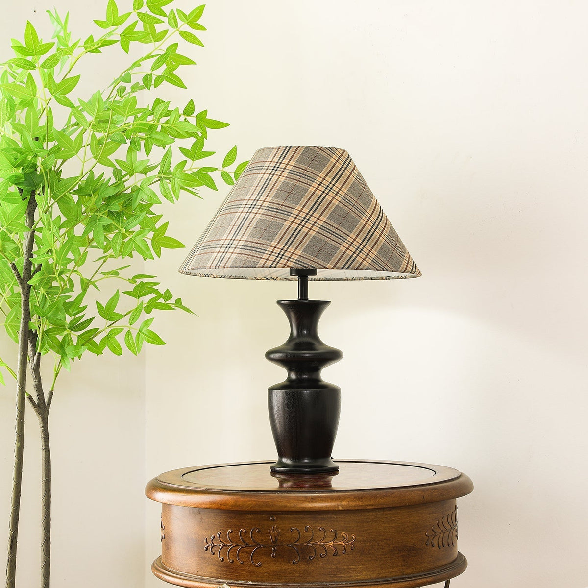 Herita Hout- en stoffen tafellamp