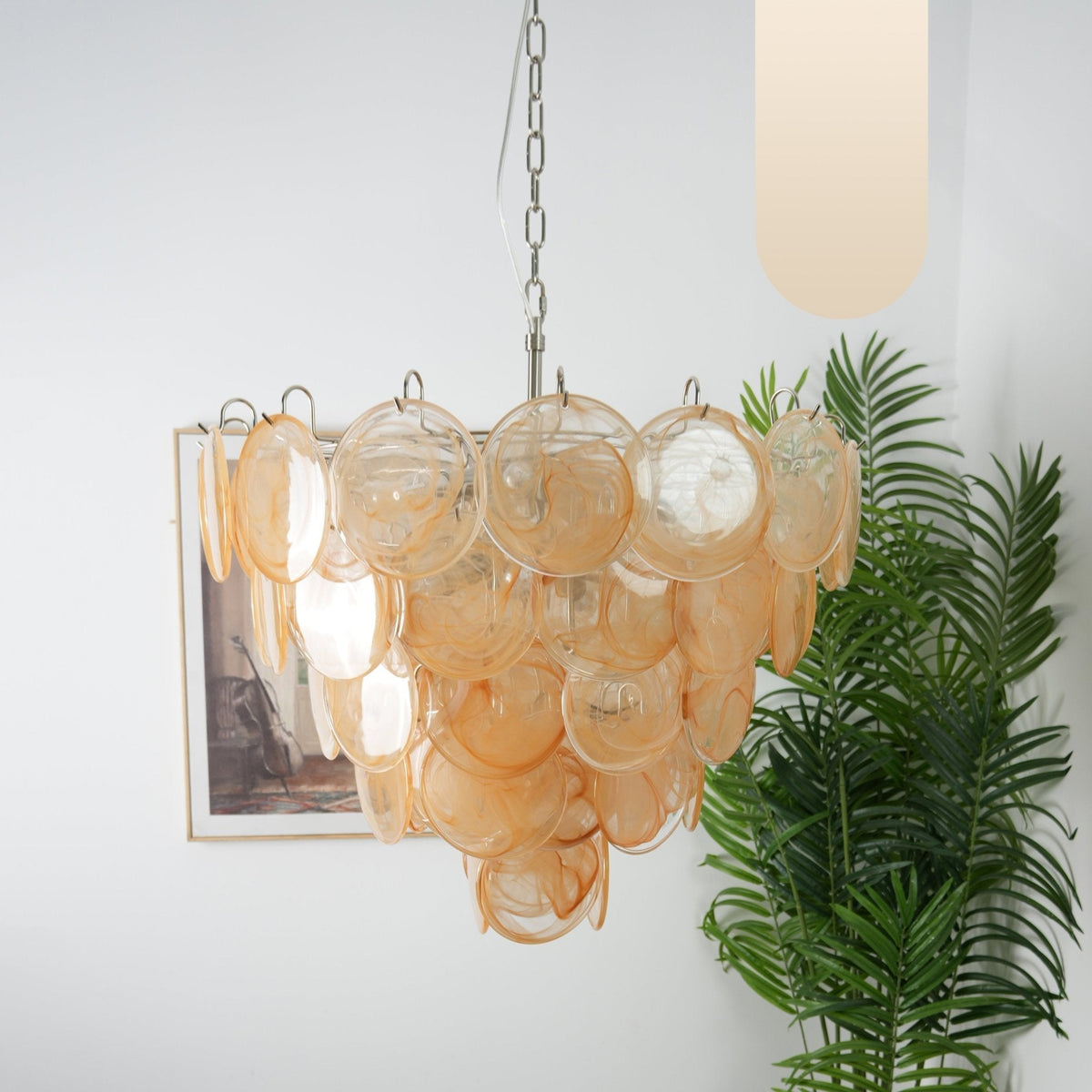 Celisira Murano Disc Kroonluchter van glas Klassiek Oranje