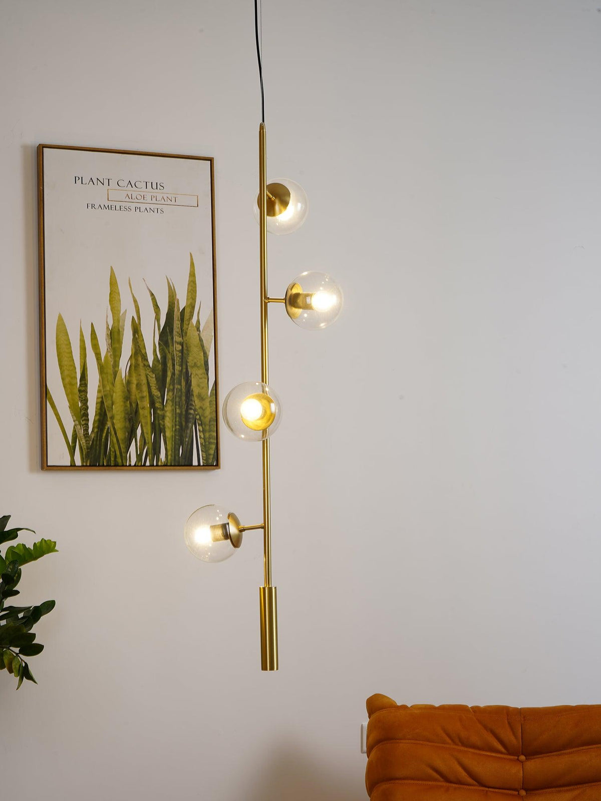 Erevia Moderne hanglamp van messing met glas