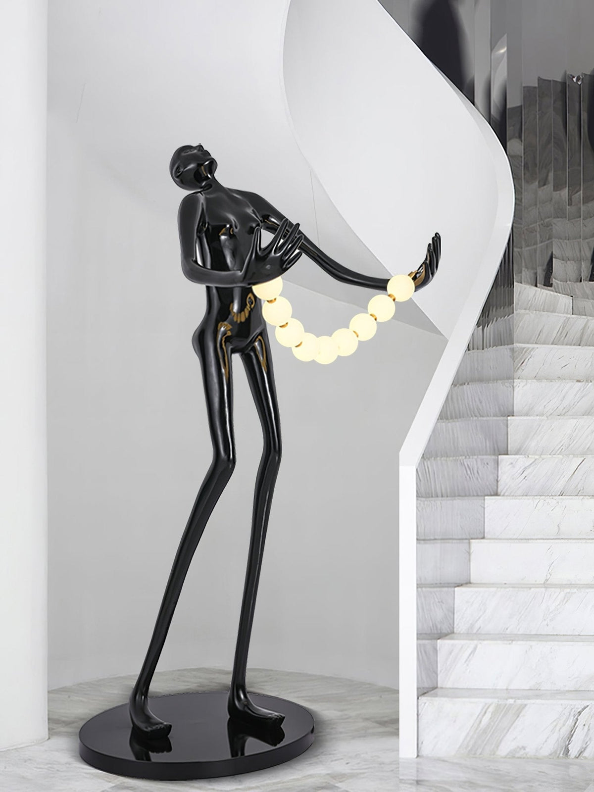 Orbit Beaded Sculptural vloerlamp