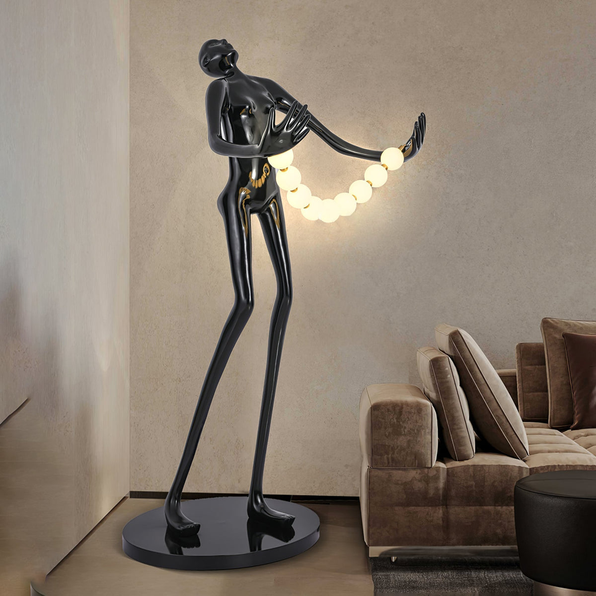 Orbit Beaded Sculptural vloerlamp