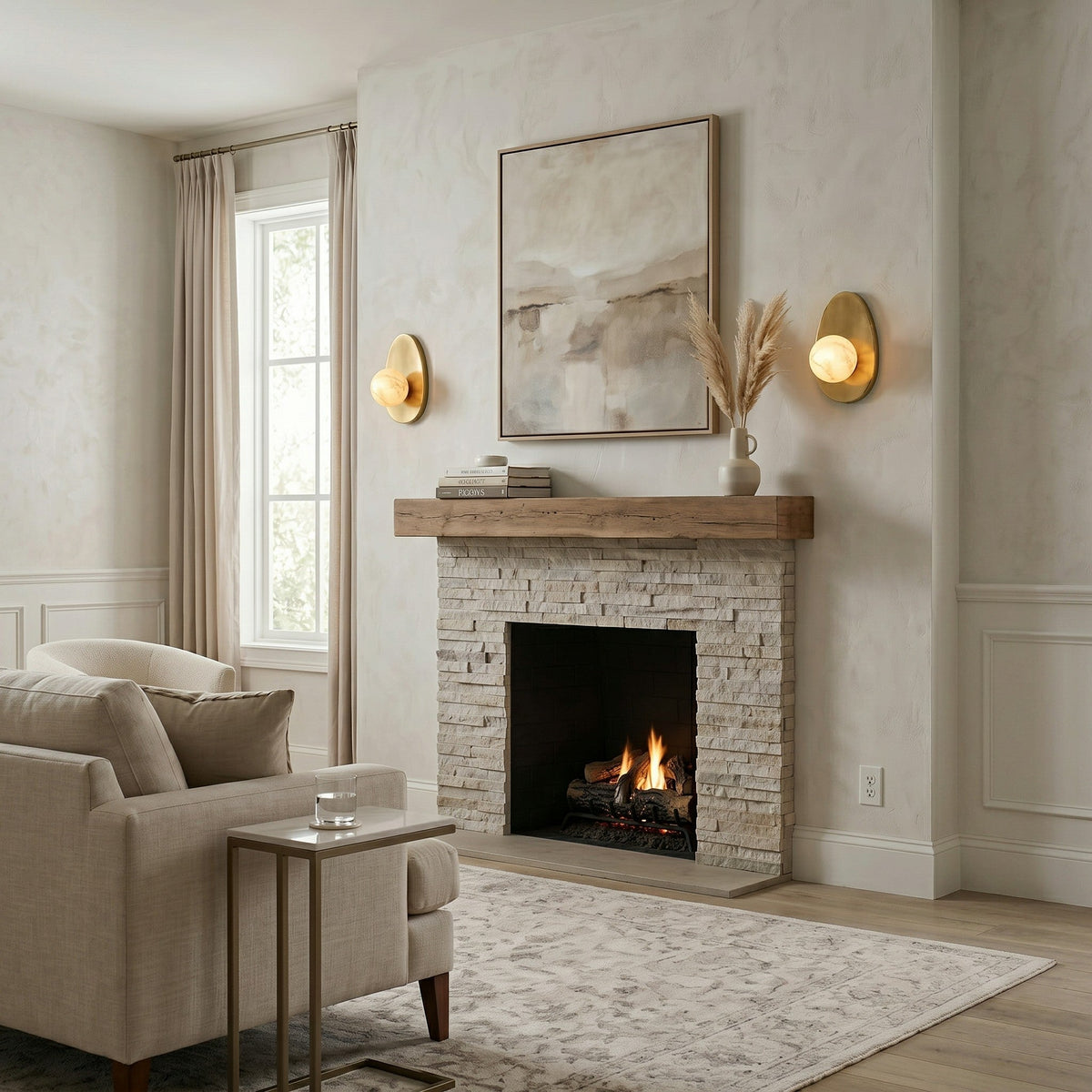 Orlisse wandlamp van albast