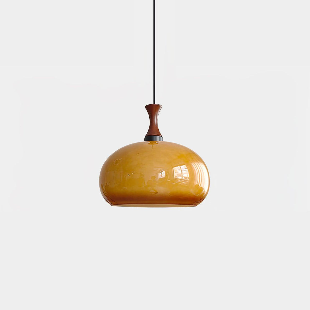 Gyls Moderne hanglamp van hout en glas in minimalistisch ontwerp