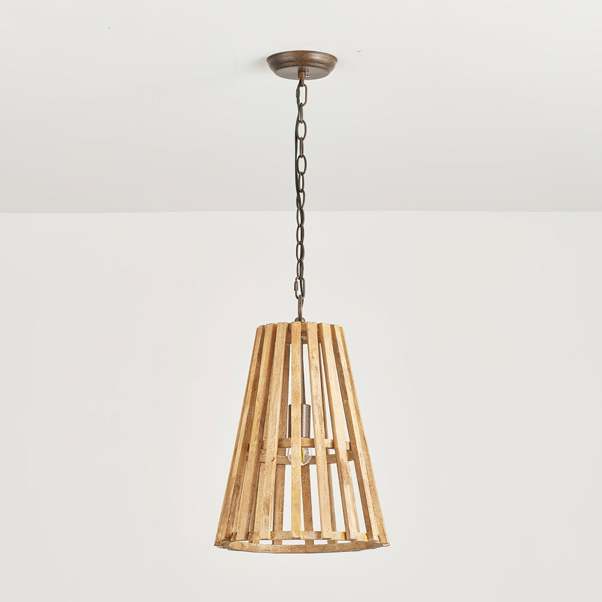 Avsolel houten hanglamp