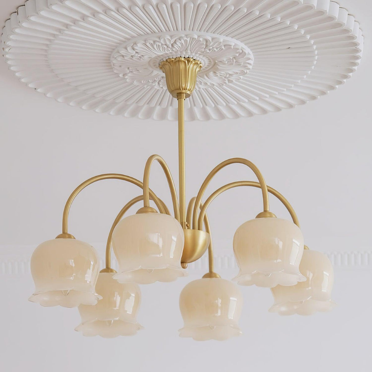 Solenora Kroonluchter messing Elegante Gebogen Arm