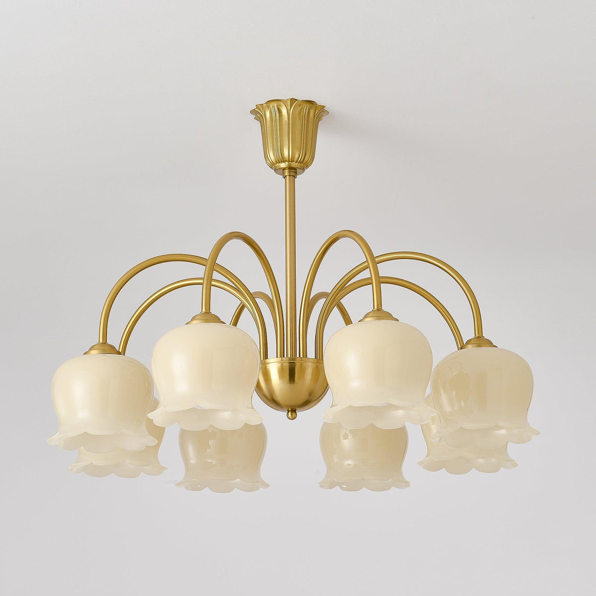 Solenora Kroonluchter messing Elegante Gebogen Arm