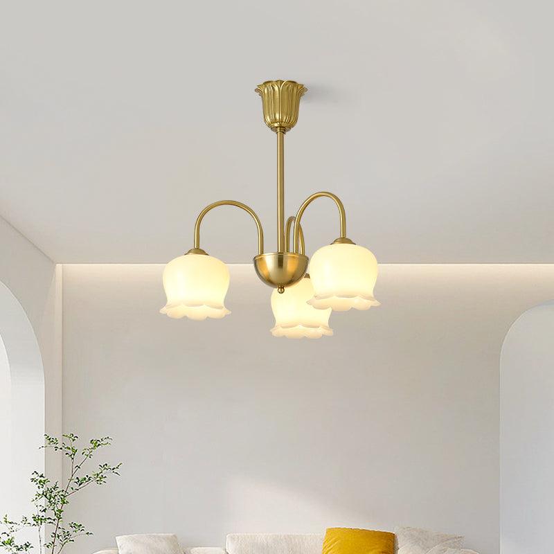 Solenora Kroonluchter messing Elegante Gebogen Arm