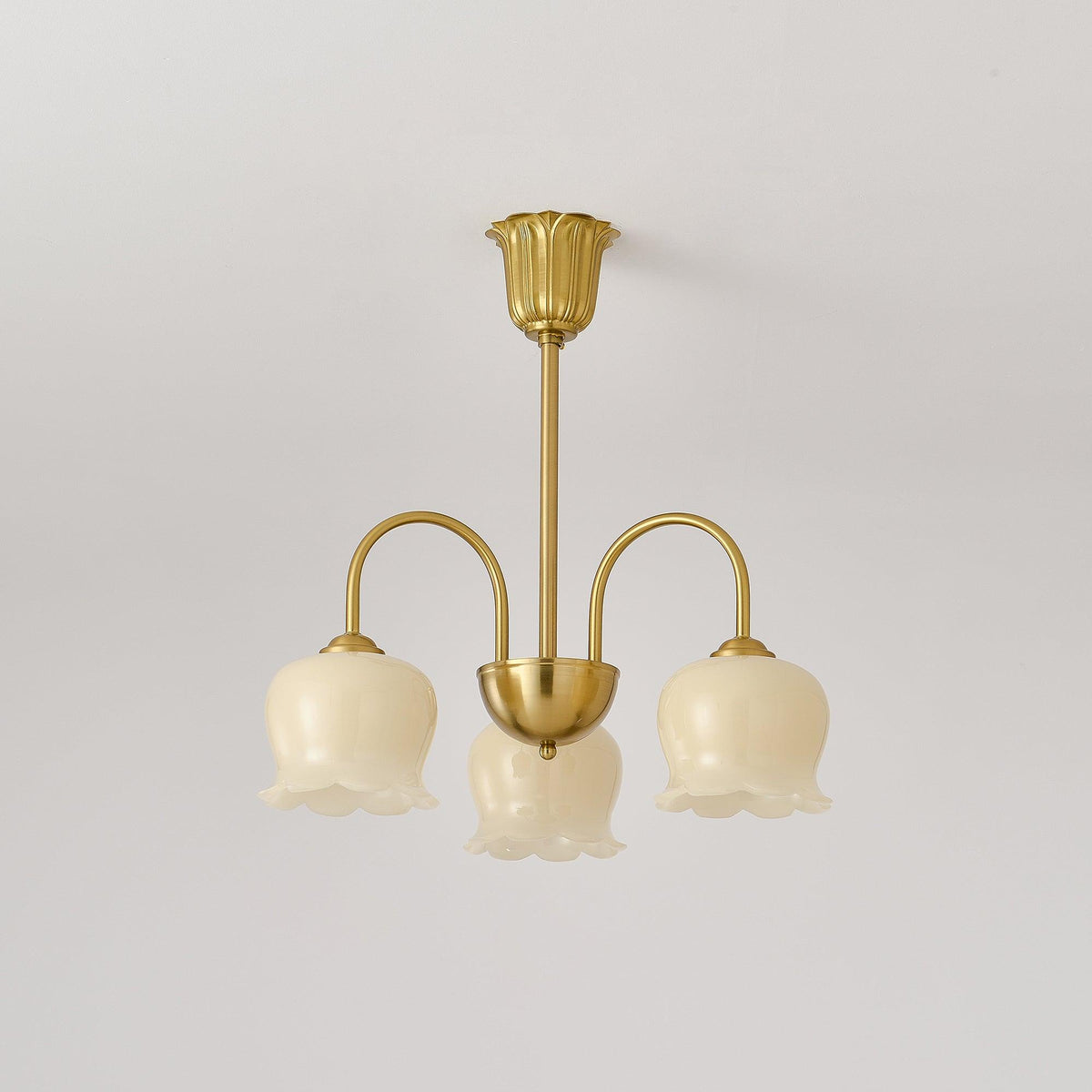 Solenora Kroonluchter messing Elegante Gebogen Arm