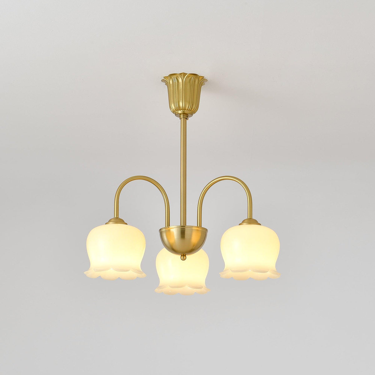 Solenora Kroonluchter messing Elegante Gebogen Arm