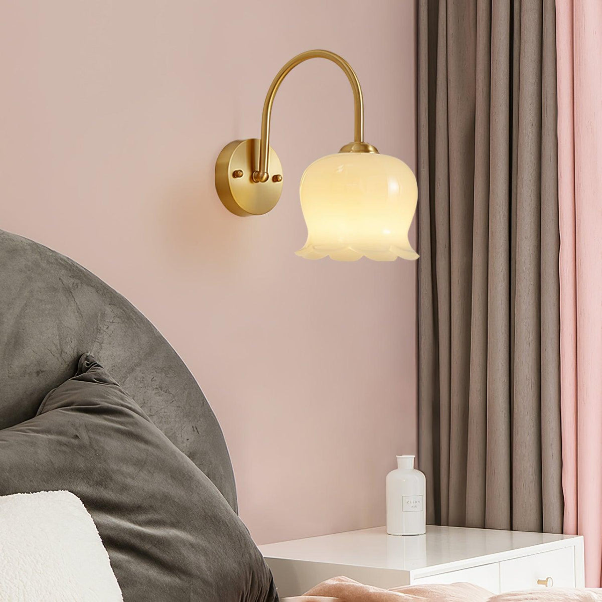 Avcarora Premium Noordse kunst messing glas wandlamp