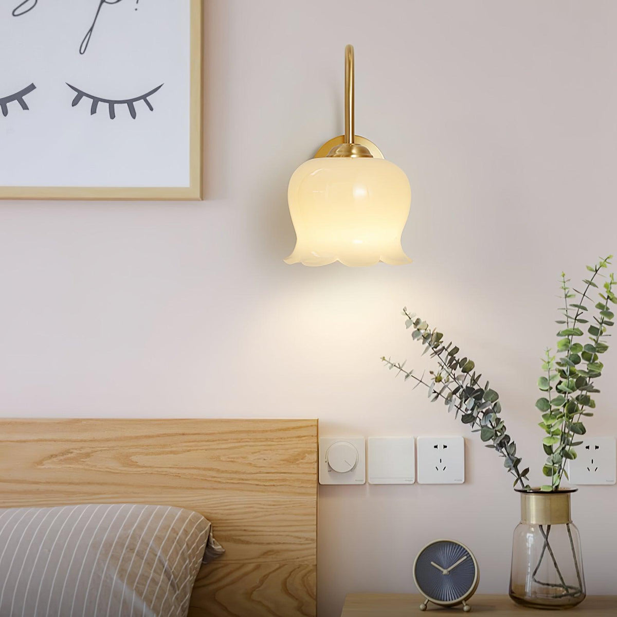 Avcarora Premium Noordse kunst messing glas wandlamp
