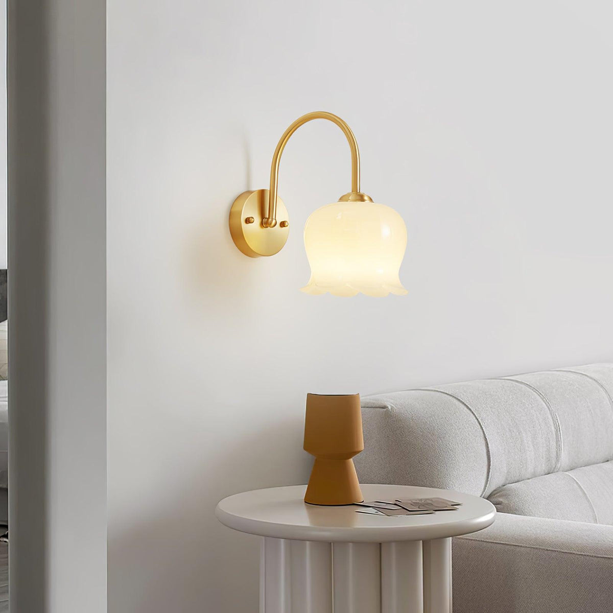 Avcarora Premium Noordse kunst messing glas wandlamp