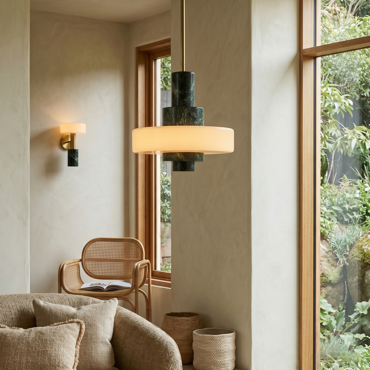 Mercury hanglamp met groen marmer