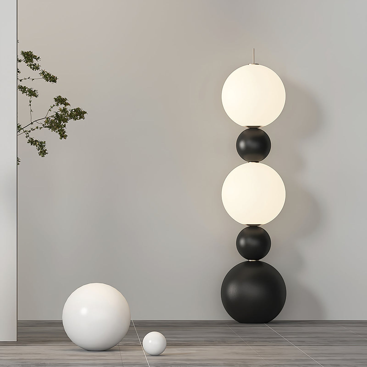 Ervynel vloerlamp zwart bolvormig minimalistisch woonkamer