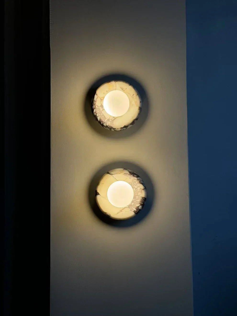 Elif Modern Ronde Marmer Wandlamp Lampenkap Slaapkamer Woonkamer