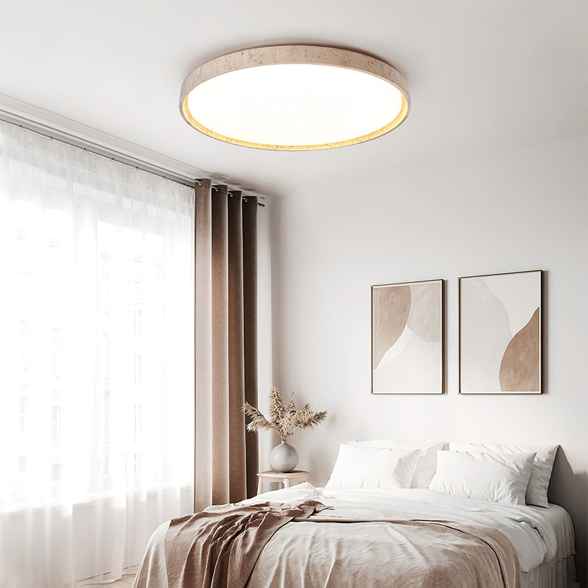 Kathy travertin Ronde plafondlamp