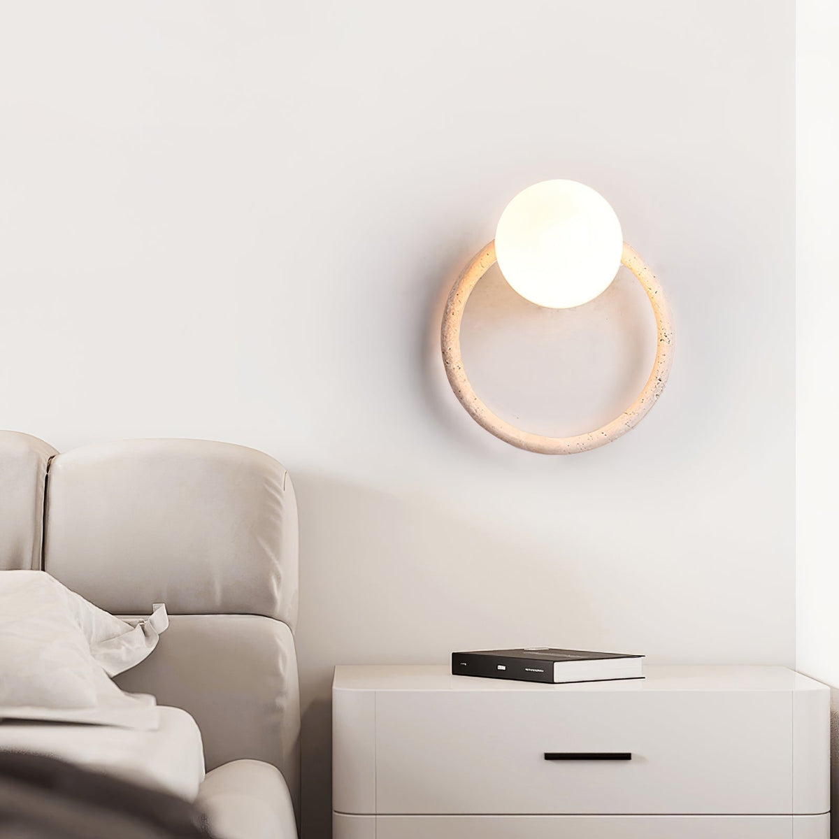 Idoryra Geel travertin wandlamp