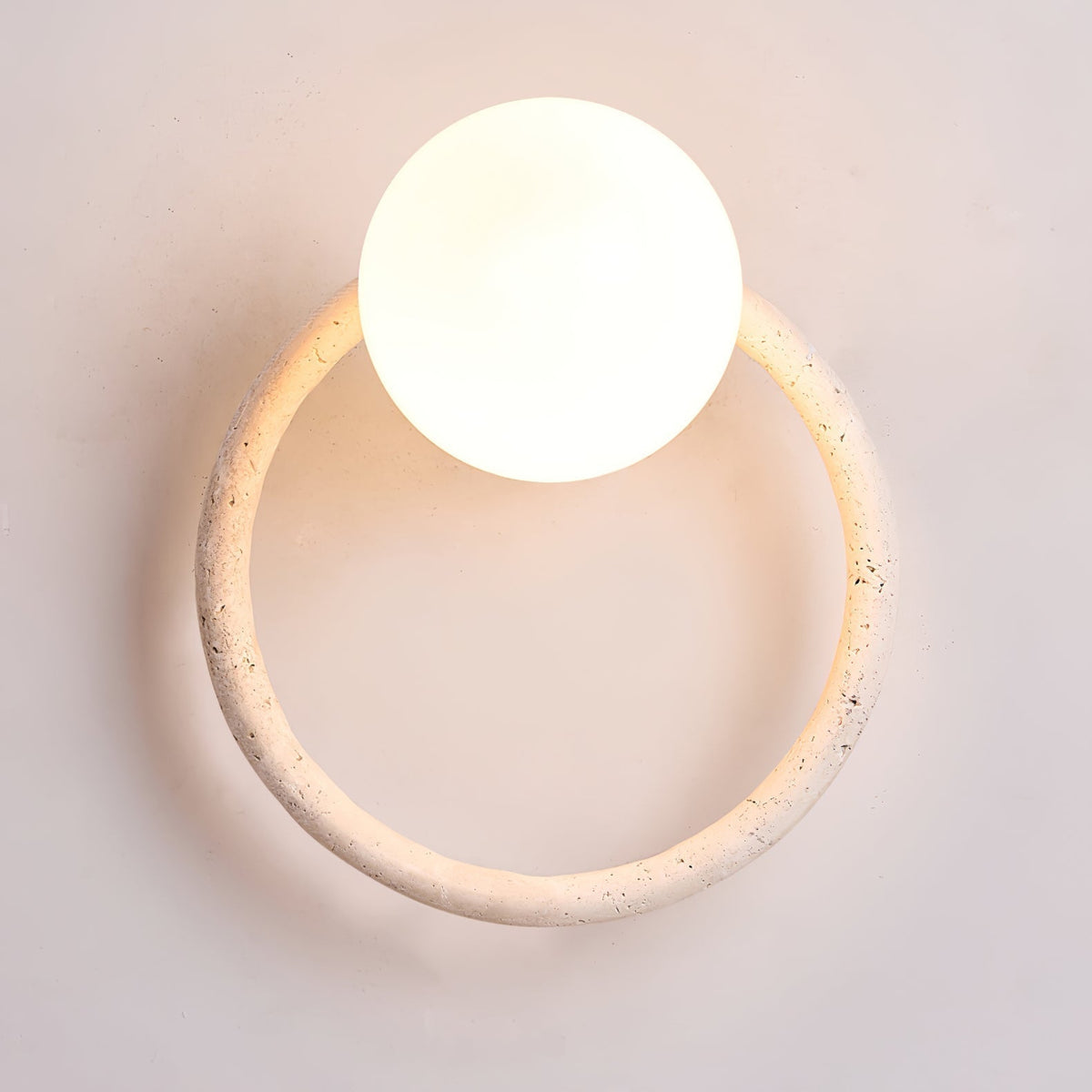 Idoryra Geel travertin wandlamp
