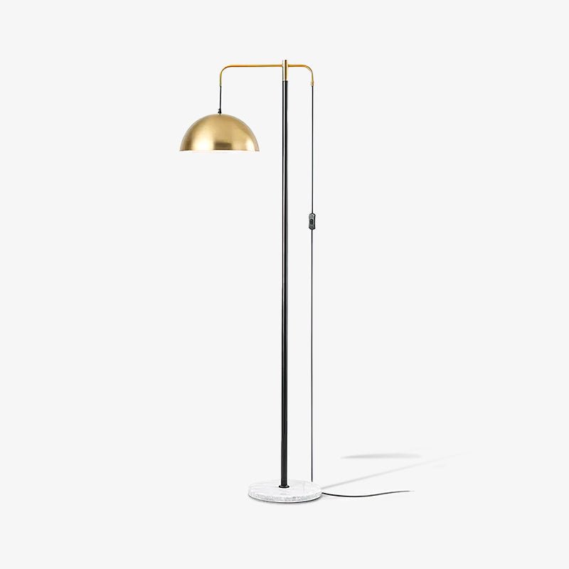 Lumirette messing vloerlamp met boogarm